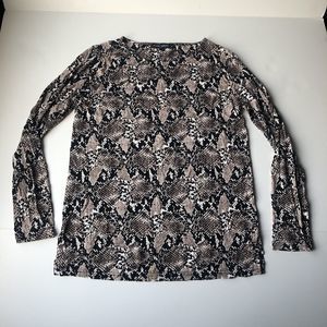 Mario Serrani Black Brown Snake Print Shirt Size XS